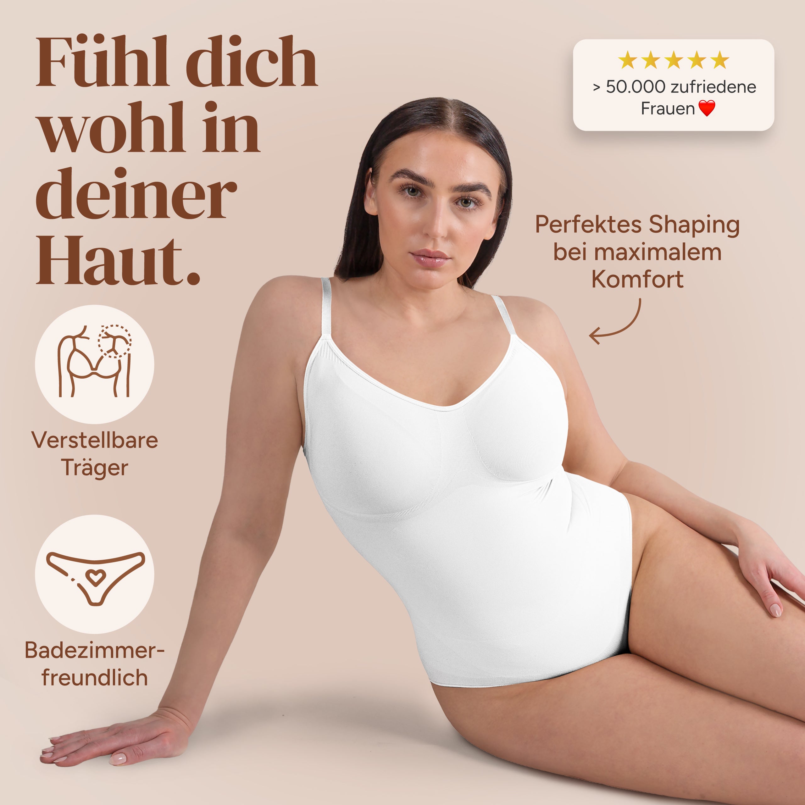 Premium bodysuit shapewear met slip