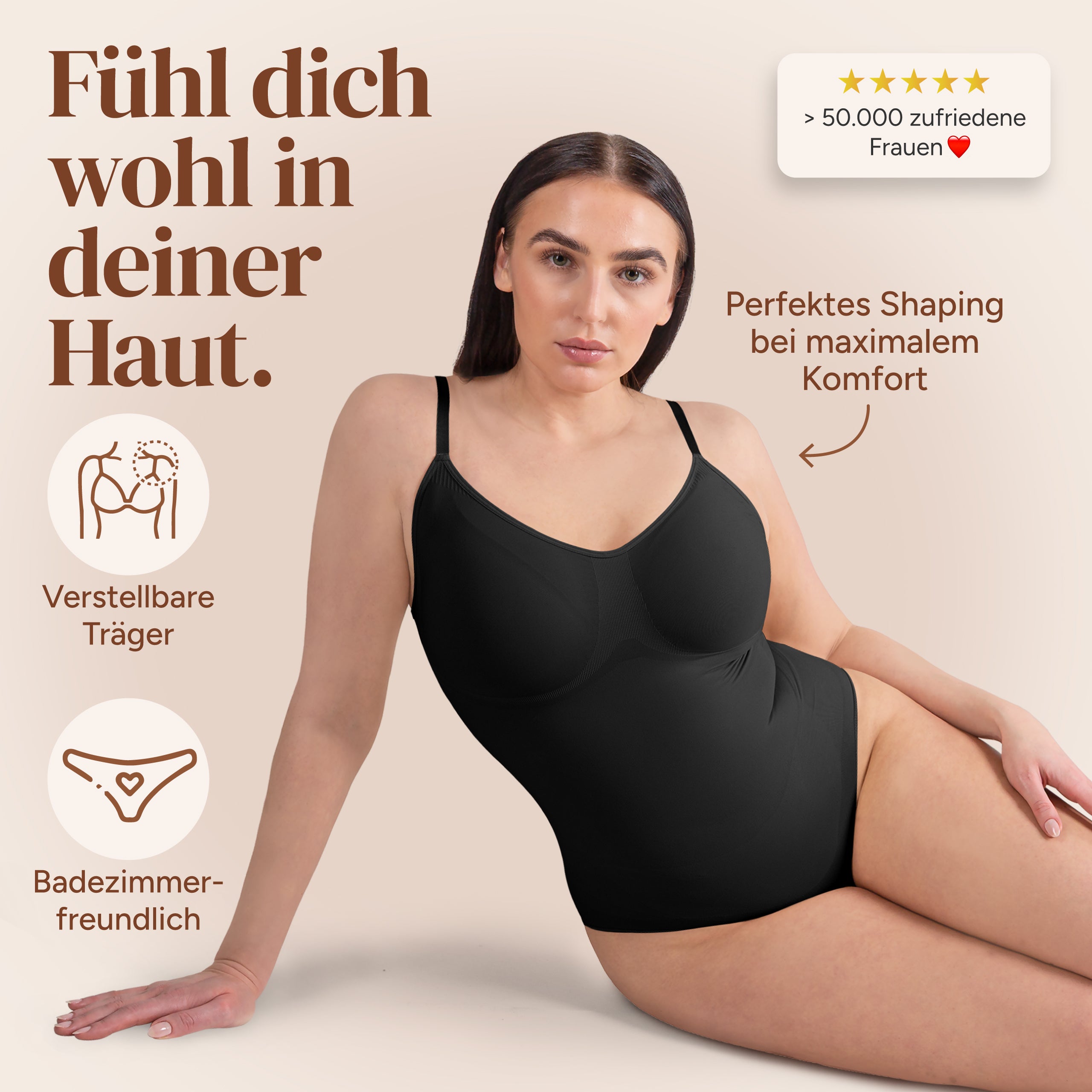 Premium bodysuit shapewear met slip